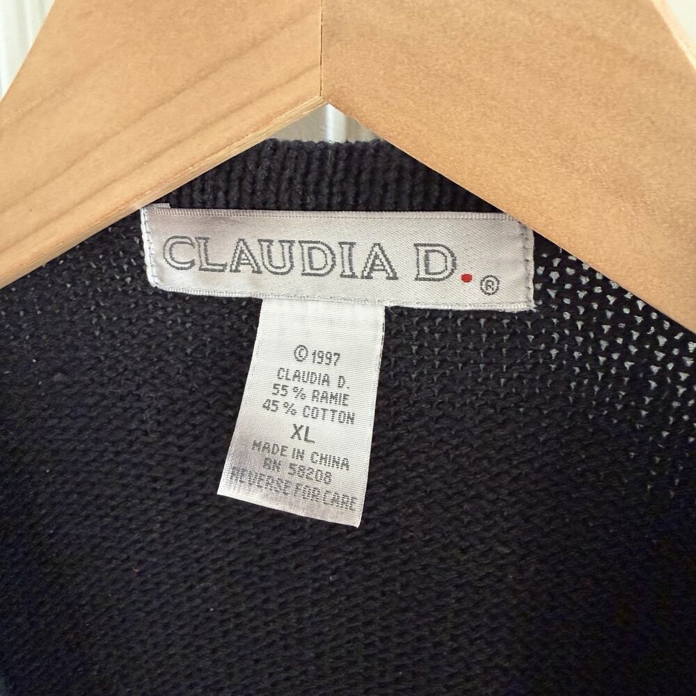 Vintage 1997 Claudia D. Women’s Winter Holiday Beaded Sweater Vest Size XL - Picture 2 of 16